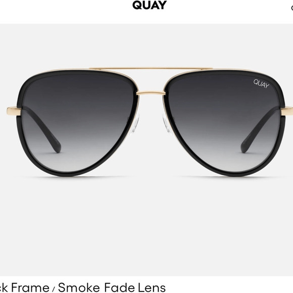 NEW! READ*** Rare Quay All in black X LARGE Polarized smoke aviators main image 7